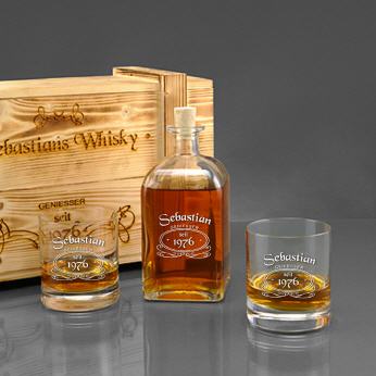 Whisky-Geschenk-Set mit "Logo 1" graviert